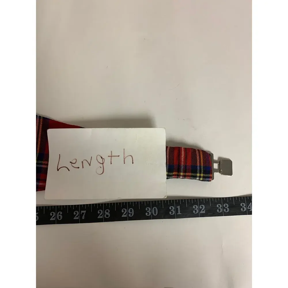 J.H.Buckingham & Co London Red Tartan Cummerbund Vintage Pleated Formal